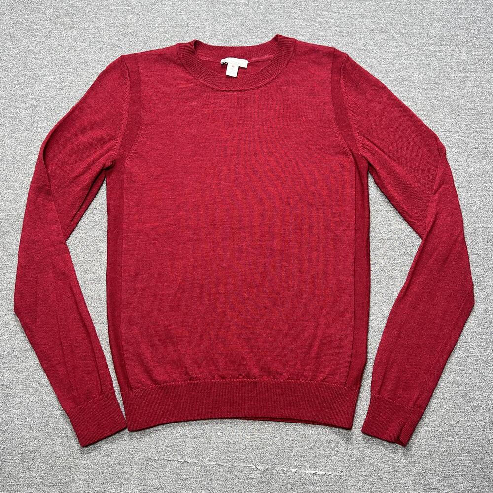 Gap Sweater Womens XS Red Merino Wool Crewneck Lightweight Knit Soft Cozy Y2K